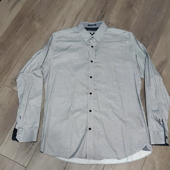 ted baker london mens dress shirts Ted Baker London Dress Shirt Mens 2 M Blue Check Plaid Long Sleeve Preppy Work